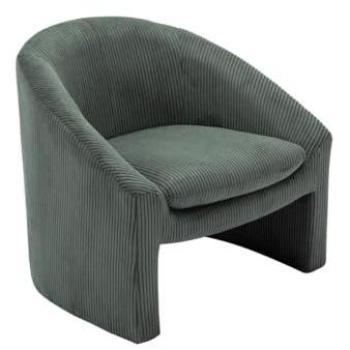 Sillón de terciopelo acanalado verde OSSANA