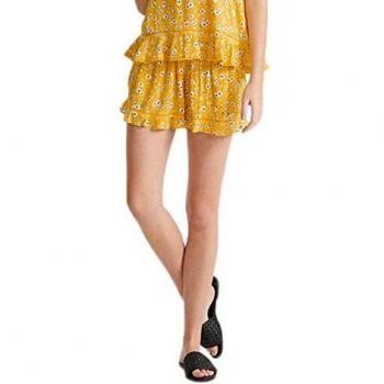 Superdry Mujer Pantalones Cortos Summer Beach Floral Amarillo 44