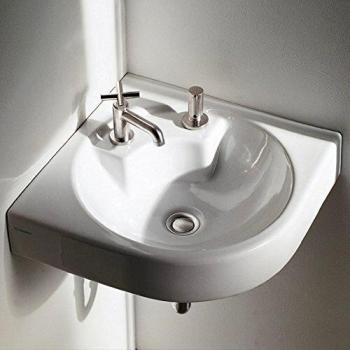 Duravit Architec 25-Inch Corner Bathroom Sink in High Gloss White