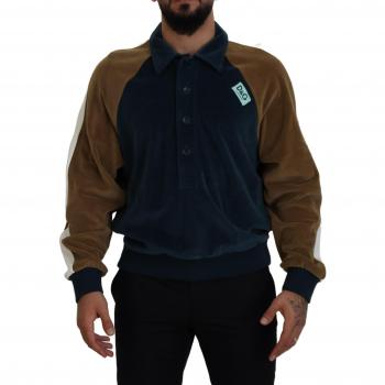 Dolce & Gabbana Multicolor Cotton Collared Pullover Sweater - IT48 | M