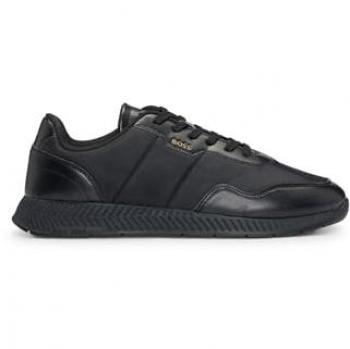 BOSS Titanium Runn Men's Casual Sneakers - Black, Size 42