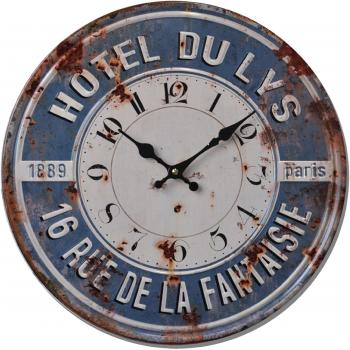 Reloj de pared Retro Hotel Du Lys Metal envejecido 40 cm