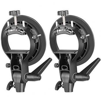 Neewer 2 Piezas Soporte Tipo S con Montaje Bowens para Speedlite Flash Snoot Softbox Plato Reflector Paraguas