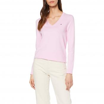 Tommy Hilfiger New Ivy V-nk Swtr suéter, Rosa