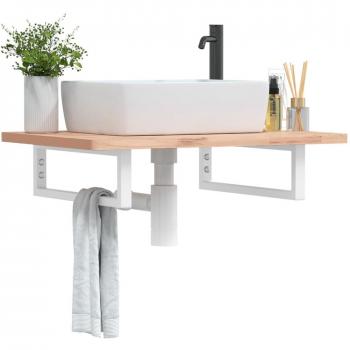 Soportes de estante de lavabo rectangular de acero en color negro y blanco (2 unidades)