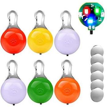 morpilot Collar LED Luz Perro, 6PCS Luces de Seguridad Coloridas para Perros y Gatos, Collar Luminoso Perro Impermeable, Colgante Luz Perro LED Noche con 3 Modos de Parpadeo
