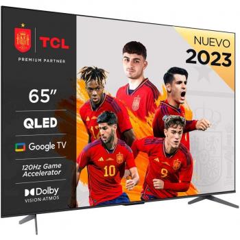 TCL 65C649 65 QLED 4K UHD HDR10+ Smart TV con Google TV, Game Master, Frecuencia de Actualización de 50/60Hz+FRC, Titanio