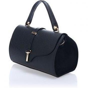 Laura Moretti - Bolso de piel estilo BAÚL o BOWLING