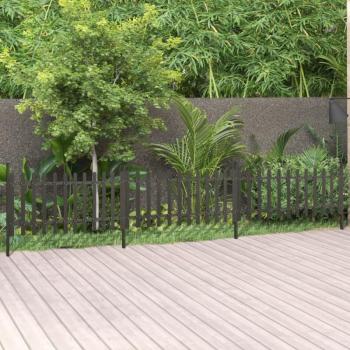 WPC Picket Fence with Posts 3 pcs 614x80 cm