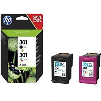 Pack Doble de Cartuchos de Tinta Original HP N9J72AE, Negro y Multicolor