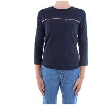 Tommy Hilfiger Katie C-nk tee 3/4 Slv Camisa Manga Larga, Azul
