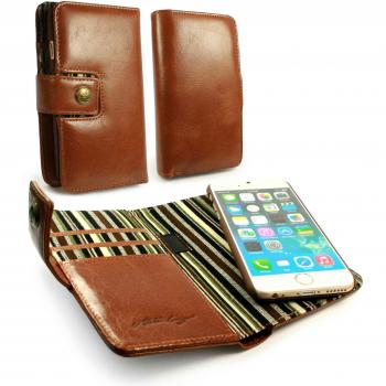 Alston Craig Tec E-scape Wallet Funda Magnetico RFID / NFC ID -de piel genuino Vintage para iPhone 6