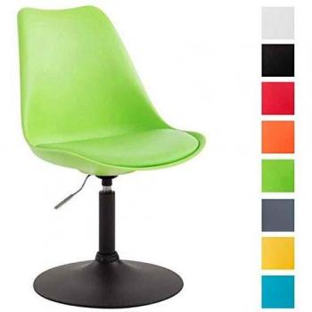 Silla de Comedor Maverick Giratoria de Plástico con Ajuste de Altura en Negro y Verde