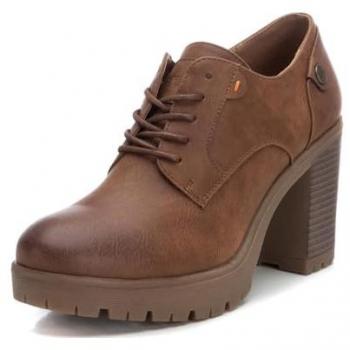 Mocasines de Mujer Refresh 172250 Camel con Tacón Alto y Cordones