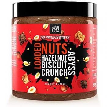 Crema De Cacahuete Loaded Nuts | Crema De Cacahuete Con Chocolate Premium | Sin Aceite De Palma | Fuente De Proteínas | THE PROTEIN WORKS | Crujiente Galleta De Avellanas | 500g