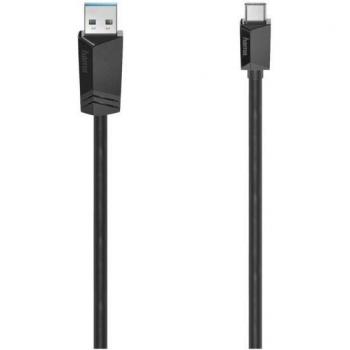 Cable USB Hama 00200652 de 1,5 metros con conexión USB Tipo C a USB Tipo A en color negro