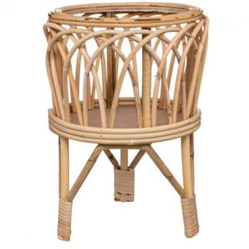 Macetero Carmen Beige de Atmosphera - Pie de Ratán Decorativo Étnico, Altura 39 cm