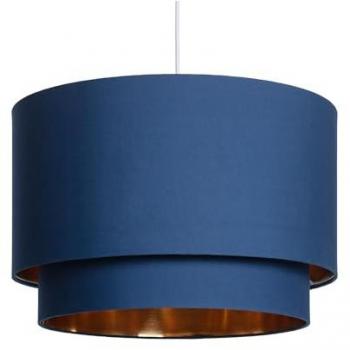 Lámpara Colgante LED Tela Bello Duo Reflejo Azul Oscuro 1830xØ500 mm E27 Decoración Interior