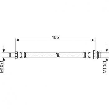 Tubo de freno BOSCH 1 987 481 564, tipo: manguera de freno, material: caucho, longitud: estándar para vehículos específicos, resistencia a la presión y altas temperaturas, compatible con sistemas de fr