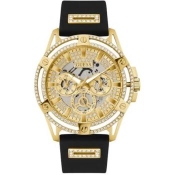 Guess GW0537G2 Men's King Multifunction Wristwatch - Luxury Guess Gents Watch - Gold Edition - Stainless Steel / Crystal / Silicone Male - Analog Quartz Watch