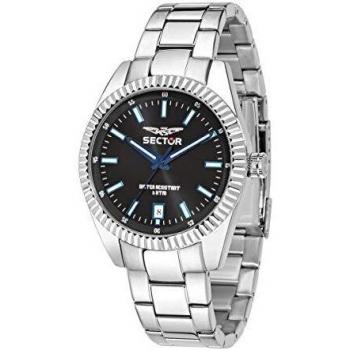 Reloj Analógico de Hombre Sector 240 - Acero Inoxidable, Esfera Negra, 41mm, Resistente al Agua 5ATM