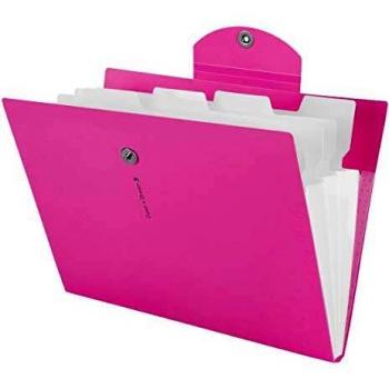 HAISSKY Carpeta Clasificadora Archivador A4 Organizador Documentos Plastico Expanding File Folder, 5 Bolsillos