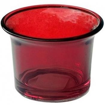 12 portavelas, Vela Votiva vasos, forma de olla, 6,5 cm de diámetro, portavelas, Té luz cristal, luz del norte de Kontor Exclusiv, rojo