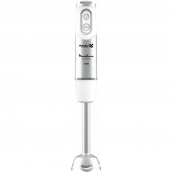 Moulinex - Batidora de Mano Quickchef, 1000W de potencia, 500 ml capacidad de la picadora, Apto para lavavajillas, color Acero inoxidable / Blanco