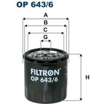 Filtro de aceite FILTRON OP 643/6