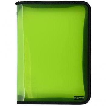 Carpeta de Plástico con Cremallera MKtape - Tamaño Folio - Color Verde