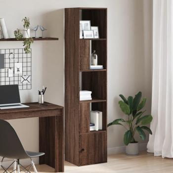 Estantería de madera multicapa marrón roble 40x36x189 cm