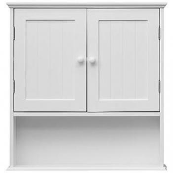 Armario de Pared para Baño Blanco de MDF con 2 Puertas y 1 Estante - Mobili Rebecca