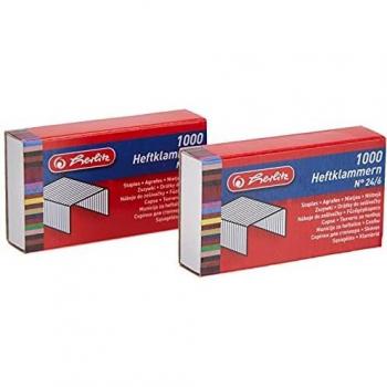 Herlitz grapas No. 10, 2 x 1000 unidades en tarjeta, galvanizado No. 24/6