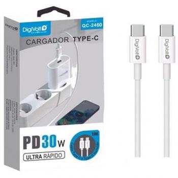 Cargador PD Tipo C a Tipo C 30W Digivolt