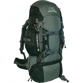 Highlander Discovery - Mochila de senderismo, color negro / gris, 45 L