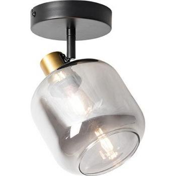 Plafón de diseño negro con oro y cristal ahumado - Zuzanna