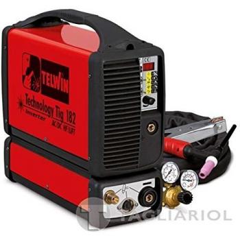 Telwin 852054 Modelo Technology TIG 222 AC/DC-HF/Lift VRD Soldadora Inverter TIG, 430mm x 170mm x 340 mm