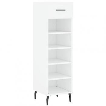Zapatero de madera de ingeniería blanco 30x35x105 cm