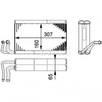 Evaporador de aire acondicionado MAHLE ORIGINAL AE 68 000P, tipo: evaporador, características: compatible con sistemas de aire acondicionado, diseño optimizado para eficiencia térmica, fabricado por MAHLE, número de pieza AE