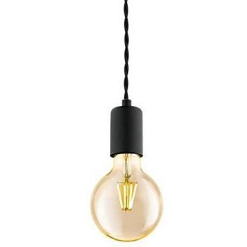 Lámpara Colgante Vintage Eglo Yorth Negra 1 Bombilla E27 200cm