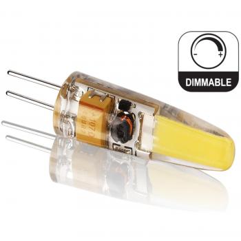 Bombilla LED G4 360 ° – DIMM Bar – 1,5 W 200LM – En Silicona gegossen – ø9,5 mm – Longitud 37 mm – Blanco Cálido