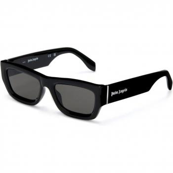 Palm Angels Unisex PERI048 Auberry 1007 Black Acetate Square Sunglasses