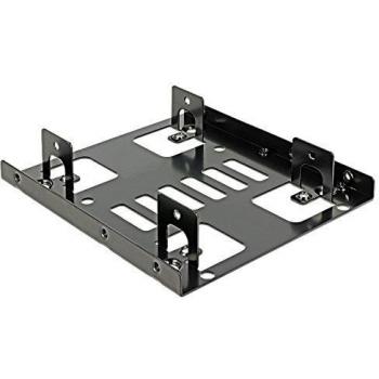 Adaptador de HDD/SSD DeLock 3.5 a 2x2.5 - Marco de instalación metálico negro