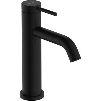 Grifo monomando para lavabo Tecturis S 110 sin vaciador, mattschwarz, Ausladung 116 mm