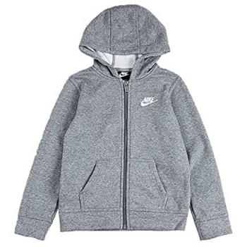 Nike Kids Club Fleece Full Zip Hoodie - Unisex, Carbon Heather, 5-6 Years