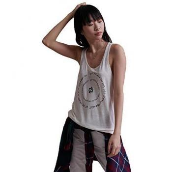 Superdry Desert Linen Vest Camiseta sin Mangas, Marfil