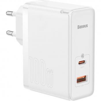 Baseus Travel Charger GAN5 Pro Quick Wall Charger C+U, PD 3.0, QC 4.0+, AFC, 100W EU White (CCGP090202)