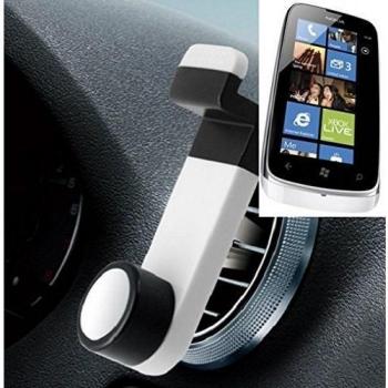 Smartphone universal Holder Holder / Car montaje / parabrisas para el Nokia Lumia 610. blanco. Titular de teléfono de la rejilla de ventilación se puede utilizar con los teléfonos inteligentes y las tabletas de 5.2 cm - 9,4 cm de ancho. Titular Smartph