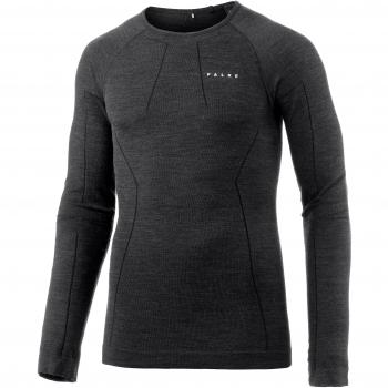 FALKE Ropa Interior lana Tech manga larga camiseta Comfort, otoño/invierno, hombre, color negro, tamaño L