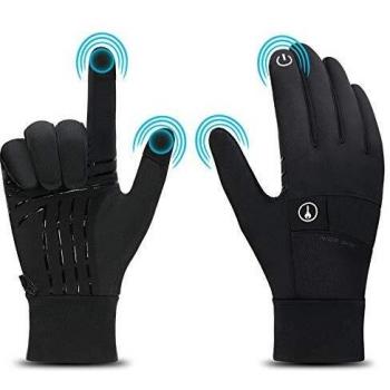 NICE WIN Guantes de Invierno a Prueba de Viento Hombres Mujeres cálida Pantalla táctil térmica Antideslizante Silicona Gel para la recreación al Aire Libre